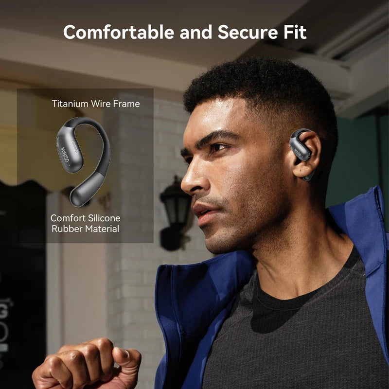 MINISO X28 Bluetooth Headset 5.4 Sports Headset Button Control Noise Cancelling Foldable Ear Hanging Headphones 48 Hours Of Lon