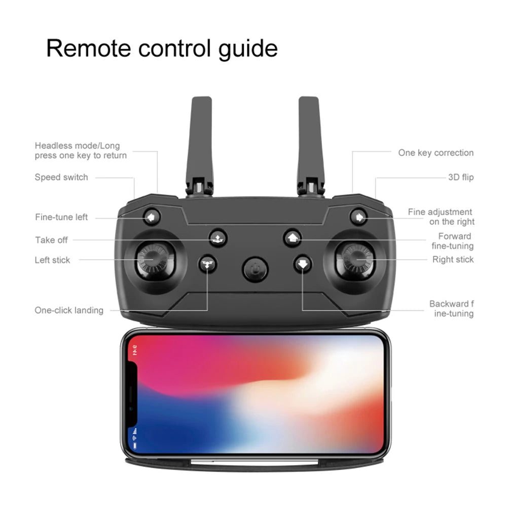 E88 Pro RC Drone WiFi FPV Height Hold Foldable Obstacle Avoidance 4K Wide-Angle HD Camera Quadrotor Helicopter Children's Toys