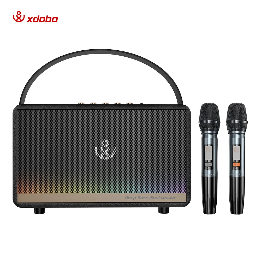 XDOBO Mirage 130W High Power Portable Wireless Bluetooth-Compatiable Speaker Home Karaoke Sound Box 10400mAh Power Bank Function