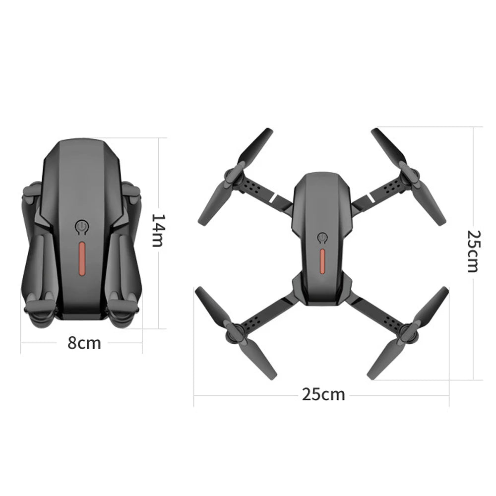 E88 Pro RC Drone WiFi FPV Height Hold Foldable Obstacle Avoidance 4K Wide-Angle HD Camera Quadrotor Helicopter Children's Toys