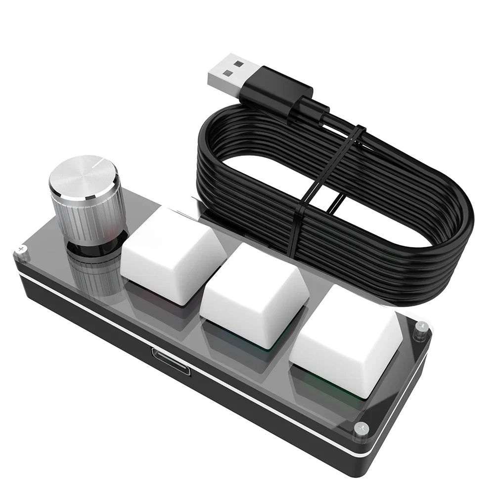 USB Custom Keyboard Volume Button Knob Programming Macro Gaming Hotswap Keypad Mechanical Red Switch Keyboard 3/9/12 Key