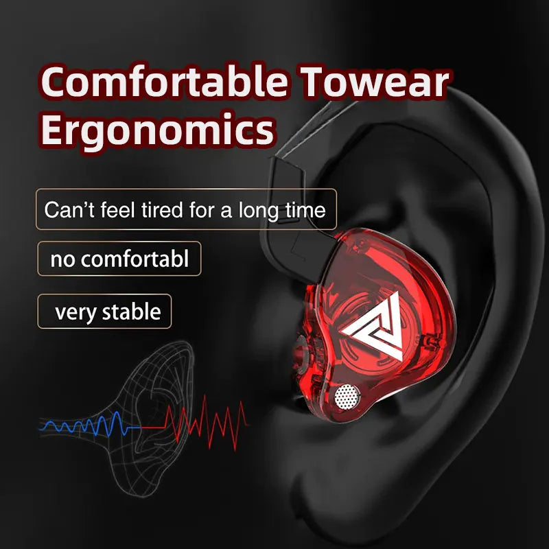 QKZ AK6 In Ear Earphone 6 Dynamic Driver Unit Headphone With Mic Stereo Sports HiFi Subwoofer Headset Monitor Earbuds For iPhone