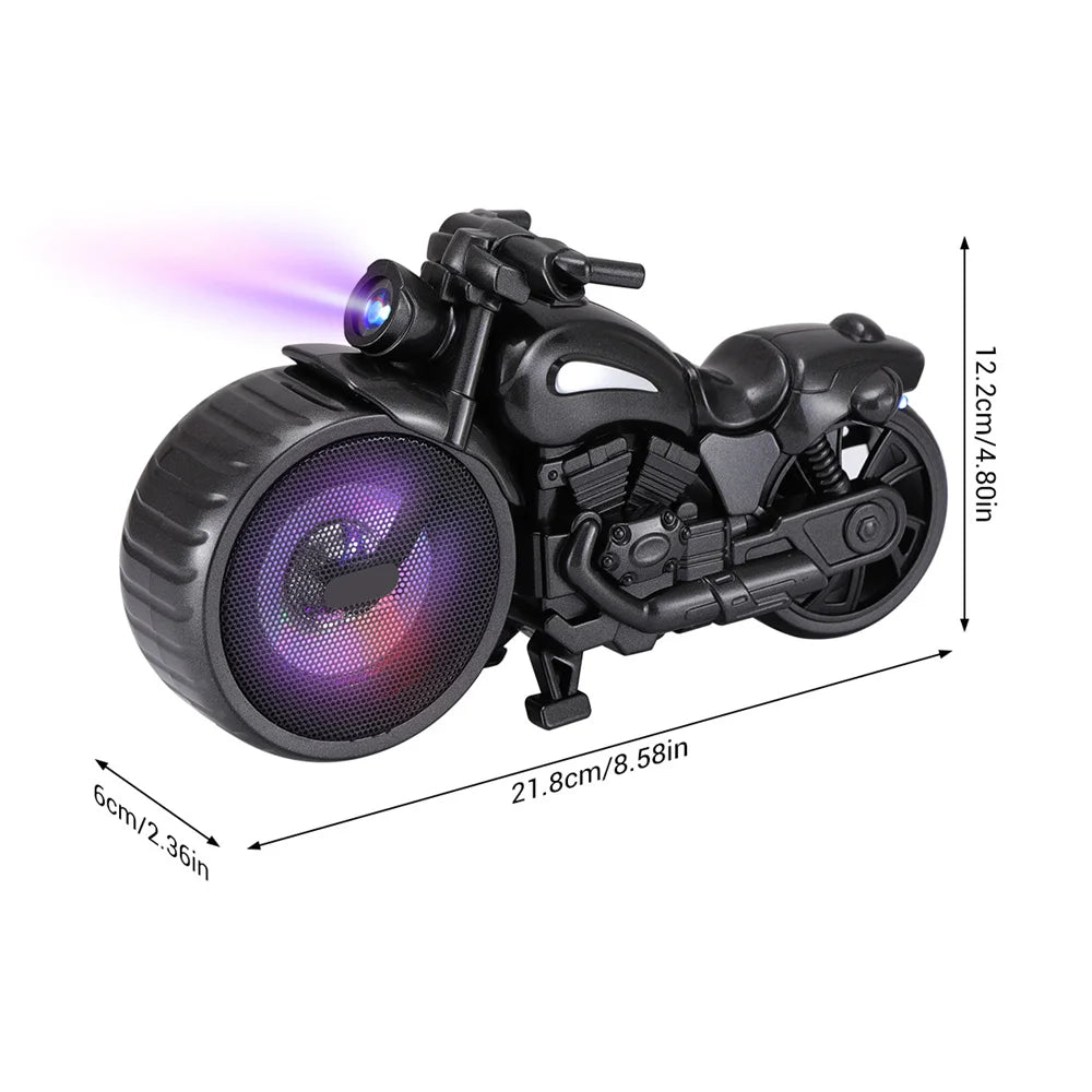Bluetooth Speaker Motorcycle Replica Retro Ride FM Radio TWS LED Party Lights Tws Rechargeable USB TF Outdoor Speaker