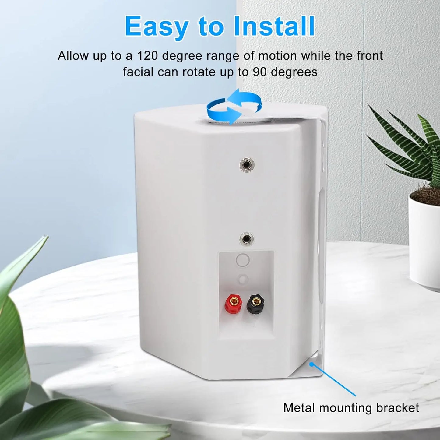 Herdio 4PCS 800W 6.5'' Outdoor Speakers Wired Waterproof Passive Wall Mount Speakers With Powerful Bass For Home Patio Poolside