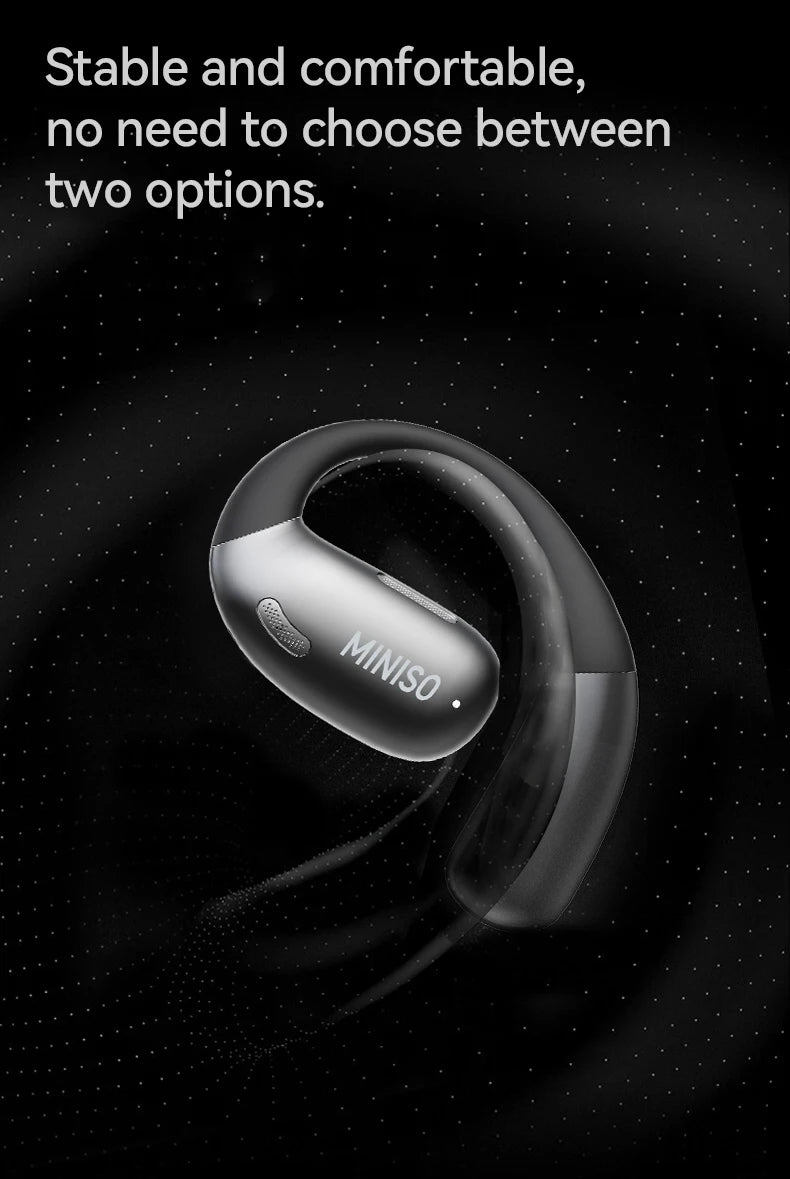 MINISO X28 Bluetooth Headset 5.4 Sports Headset Button Control Noise Cancelling Foldable Ear Hanging Headphones 48 Hours Of Lon