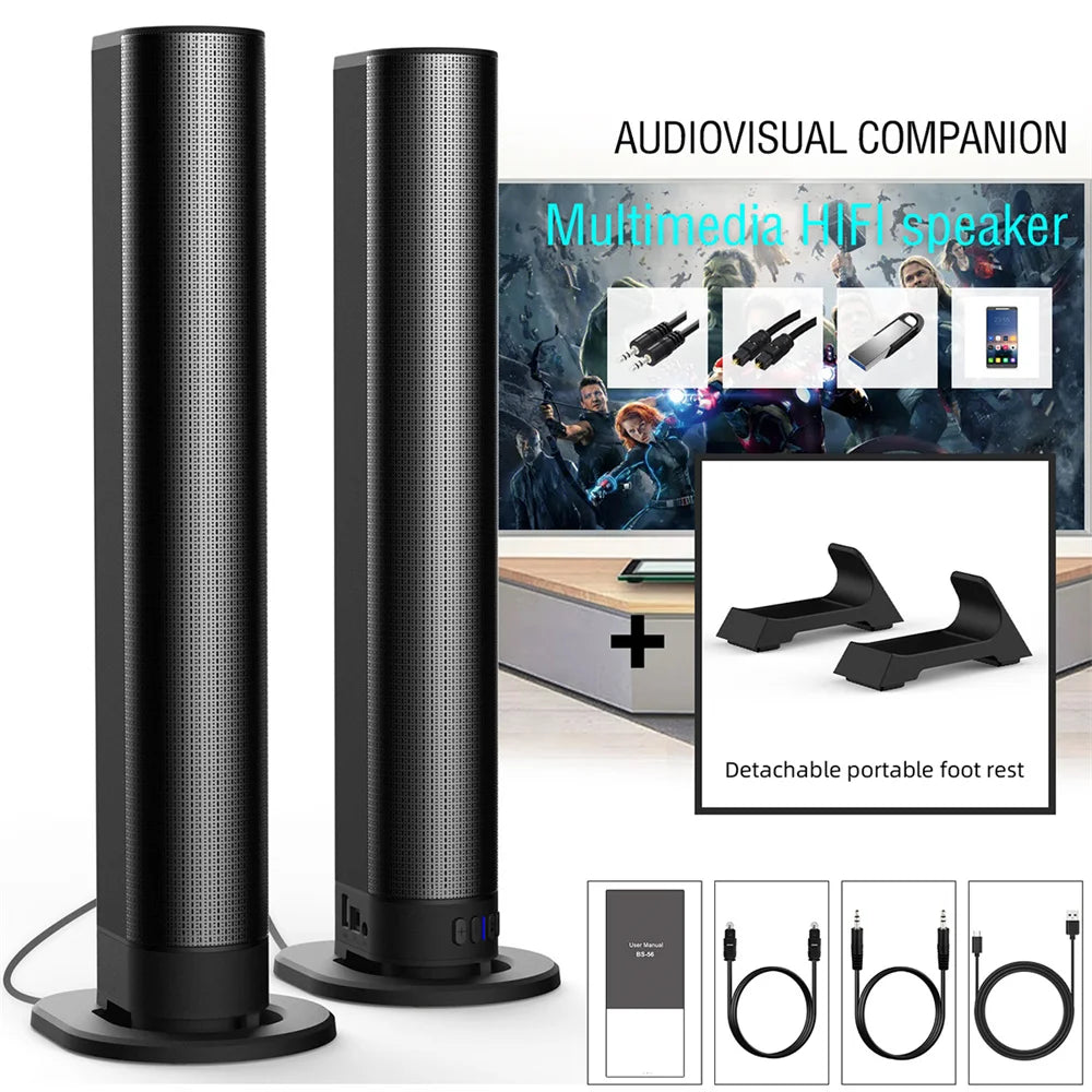 Sound Bar TV Sound System Wireless Bluetooth 4 Speaker Subwoofer Home Theater High Quality Portable Rechargeable 2 in 1 Speaker