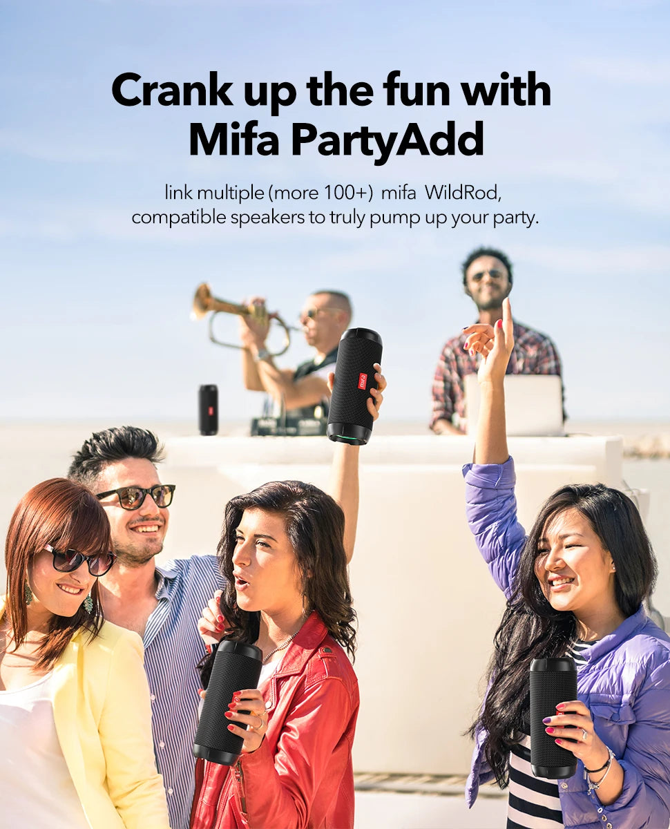 mifa WildRod Portable Bluetooth Speaker Wireless Outdoor camping Speaker, Bluetooth 5.3 Streaming,IP67 Waterproof and Dustproof