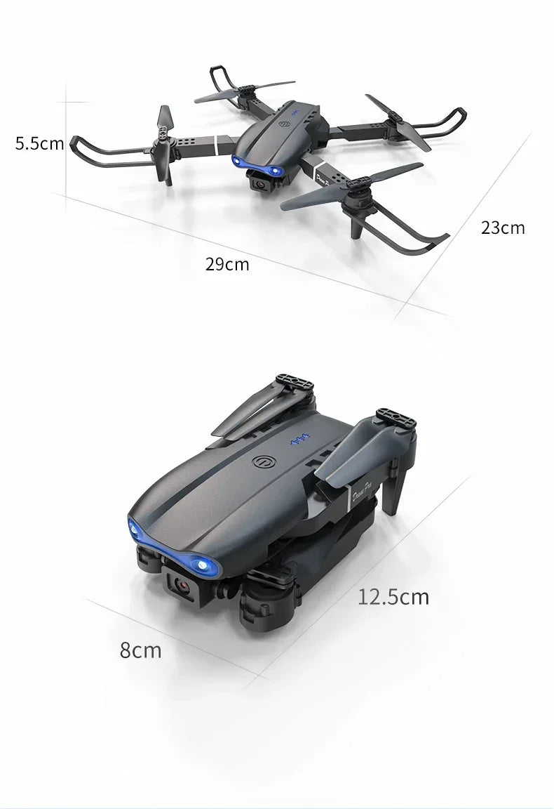 E99Pro 4K FPV Drone 2025 Newest 1080P HD Camera WiFi Live Video Foldable RC Quadcopter Altitude Hold Headless Mode Easy to Fly