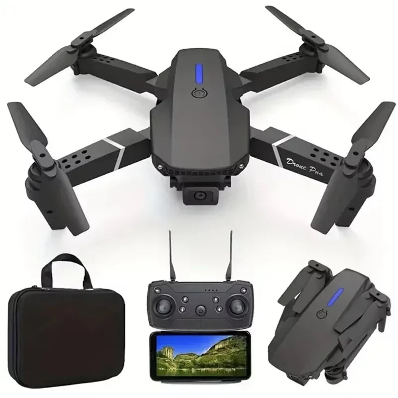 E88Pro 4K FPV Drone 1080P HD Camera Portable Foldable Design Stable Height Hold Best Christmas Gift Professional RC Aircraft