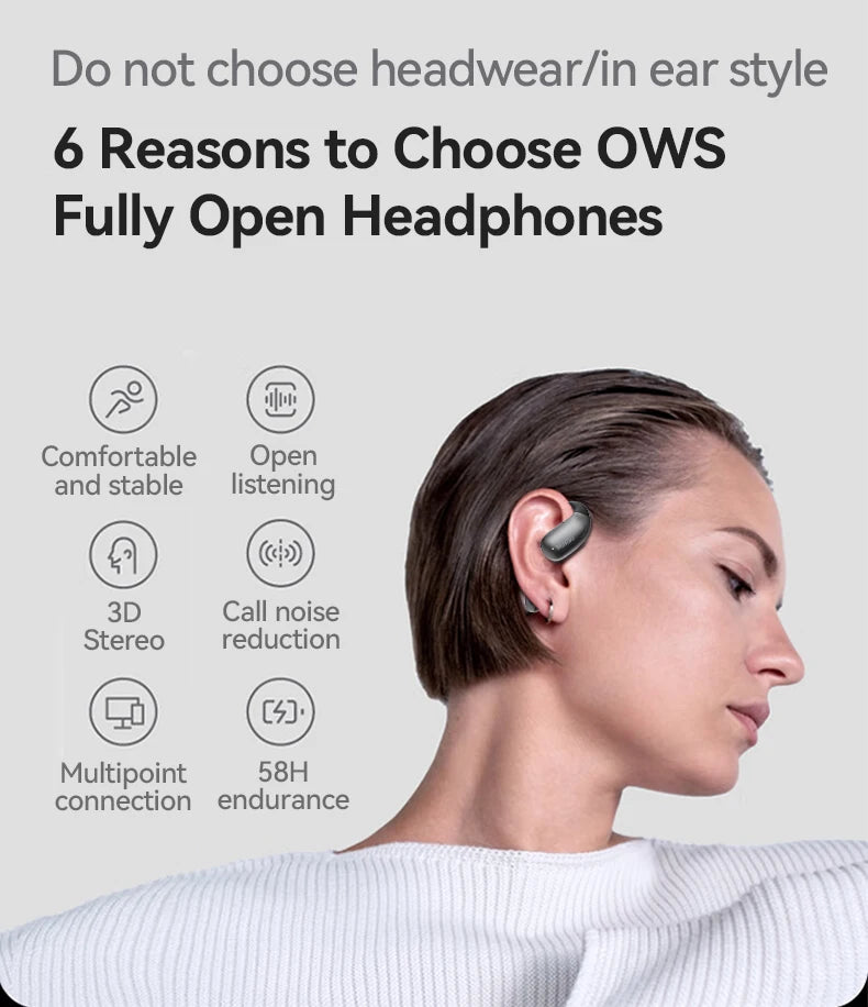 MINISO X28 Bluetooth Headset 5.4 Sports Headset Button Control Noise Cancelling Foldable Ear Hanging Headphones 48 Hours Of Lon