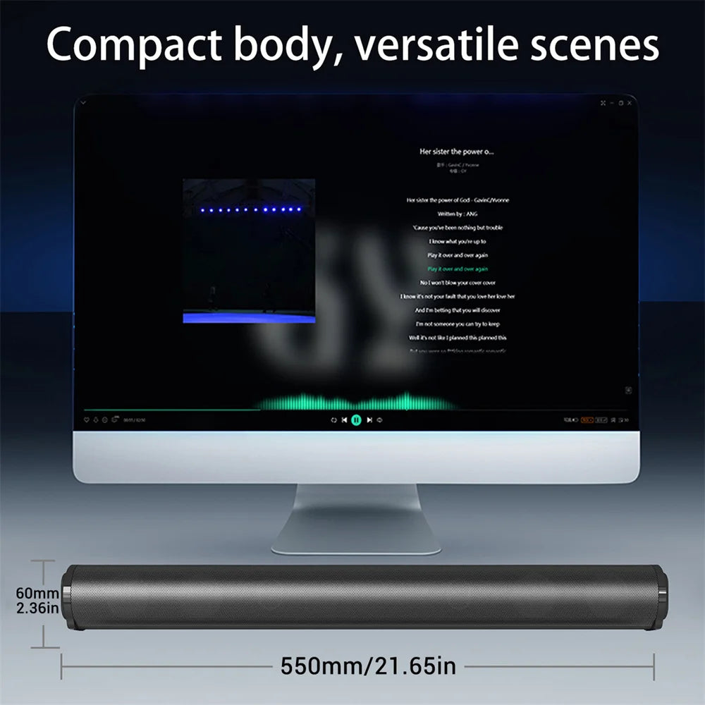Sound Bar TV Sound System Bluetooth Speaker Wireless Subwoofer Bass Home Theater Rechargeable Lound Portable Speaker
