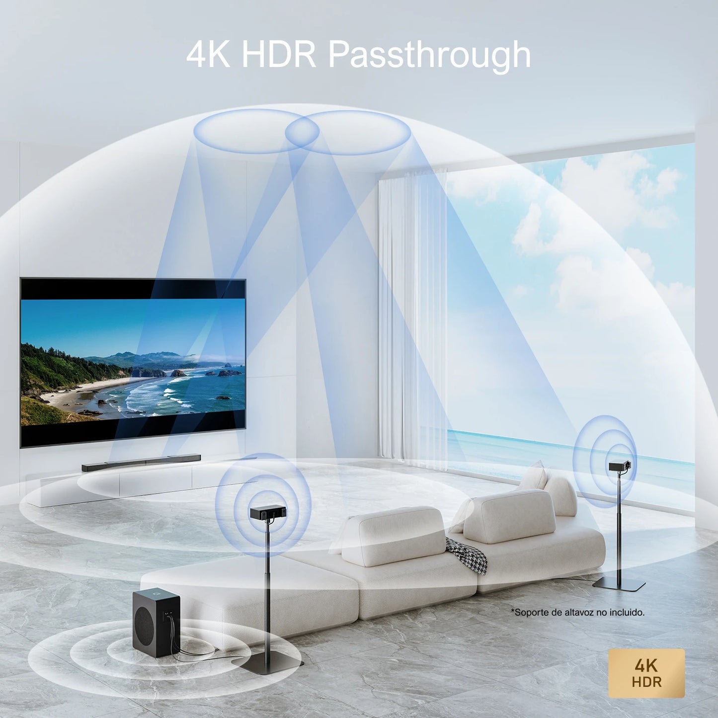 ULTIMEA 5.1.2 Dolby Atmos Soundbar, 360° ASL-Aural Spatial & Localization Technology, 4K HDR Pass-through Bluetooth Home Theater