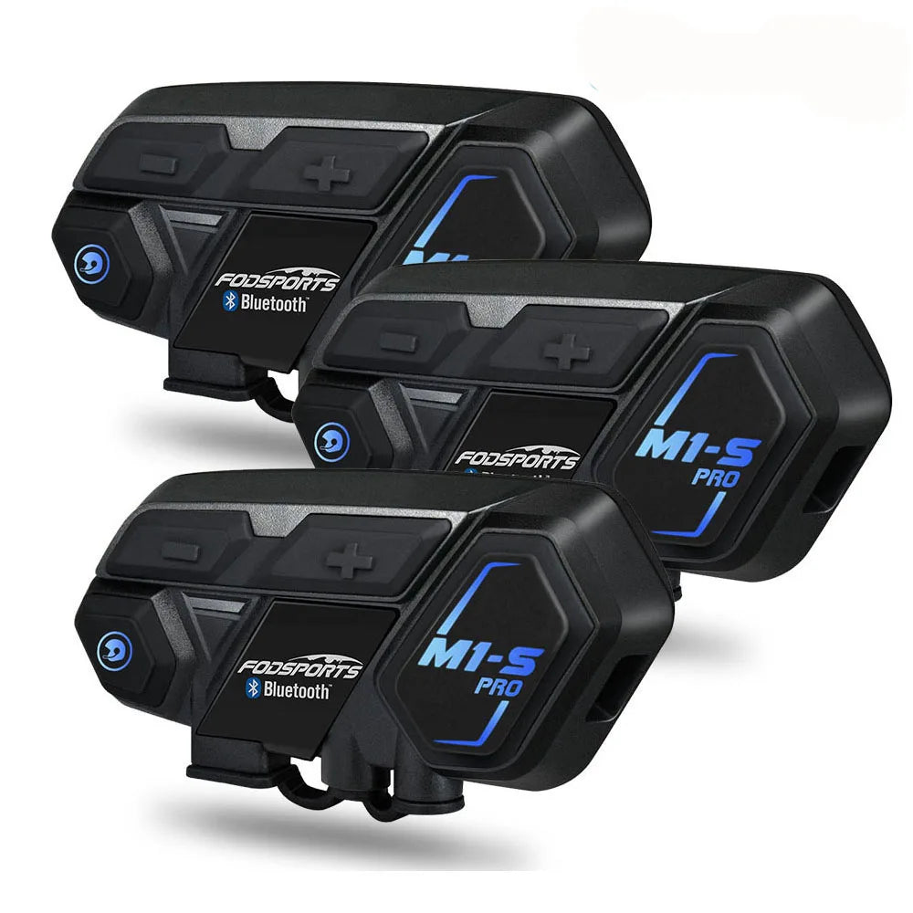 3Pcs Fodsports M1-S Pro Motorcycle Helmet Bluetooth Intercom Headset 8 Riders 2000M Waterproof BT Intercomunicador Moto