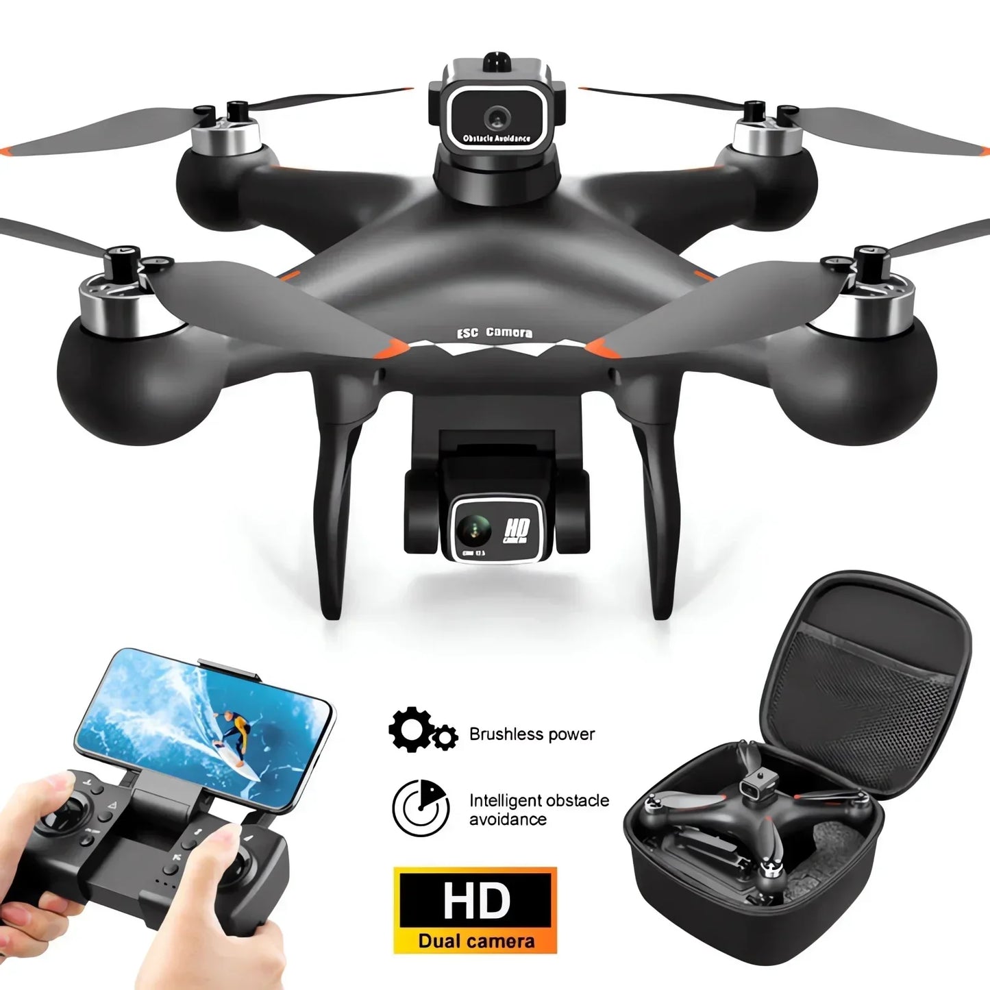 2025 New S116 MAX 8K Drone 3 Batteries+WIFI FPVDual Camera Ptical Flow 360° Obstacle Avoidance Brushless Motor RC Quadcopter