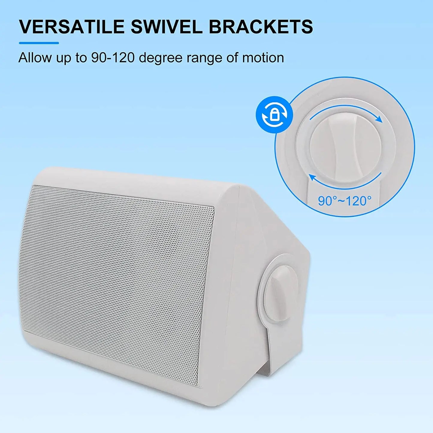 Herdio 4PCS 5.25'' 600W Passive Indoor Outdoor Speakers Wired Waterproof Wall Mount Speakers With Loud Volume Perfect For Patio