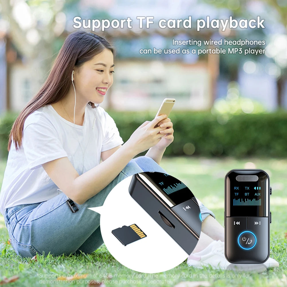 BT 5.4 Receiver Transmitter Wireless Audio 3.5mm Jack Aux Adapter with LED Display BT Adapter for TV/Car/PC/Home Stereo/Speakers