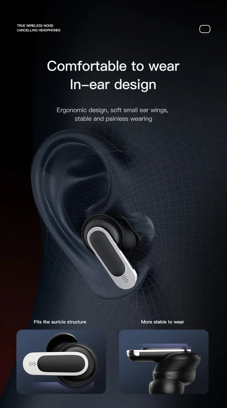 Xiaomi TWS V8 ANC+ENC wireless Bluetooth noise cancelling headphones with microphone, in ear touch screen headphones