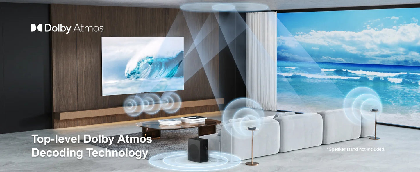 ULTIMEA 5.1.2 Dolby Atmos Soundbar, 360° ASL-Aural Spatial & Localization Technology, 4K HDR Pass-through Bluetooth Home Theater