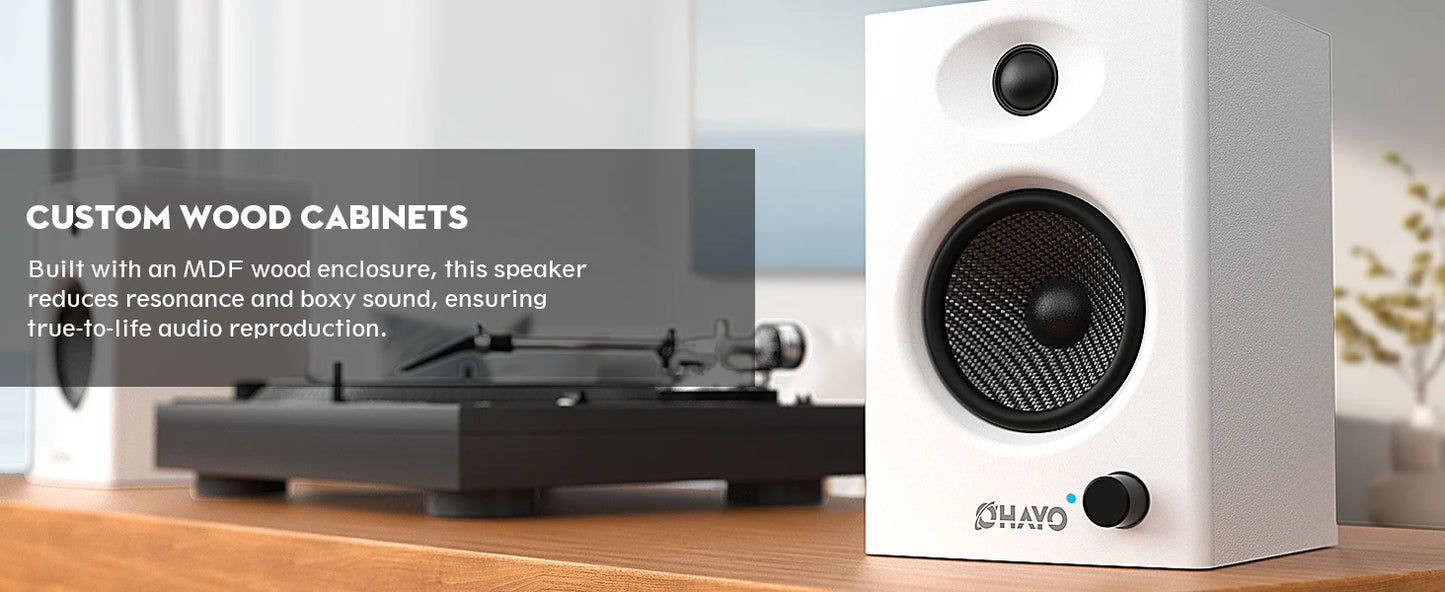 OHAYO 60W Computer Speakers for Gaming and Music, Active Bluetooth 5.3, Stereo 2.0 Speakers for Desktop PC Monitor or Laptop