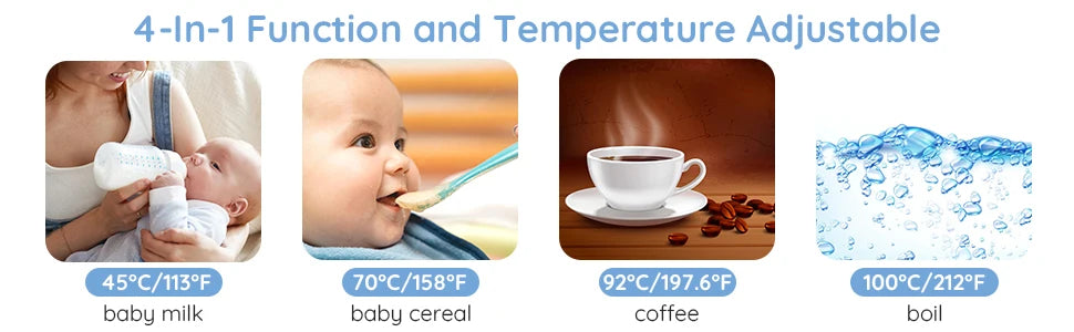 Bottle Warmer comfyer, Baby Bottle Warmer with LCD Display and Timer,110v 600W Electric Baby Formula Kettle for Boil,Coffee,Tea