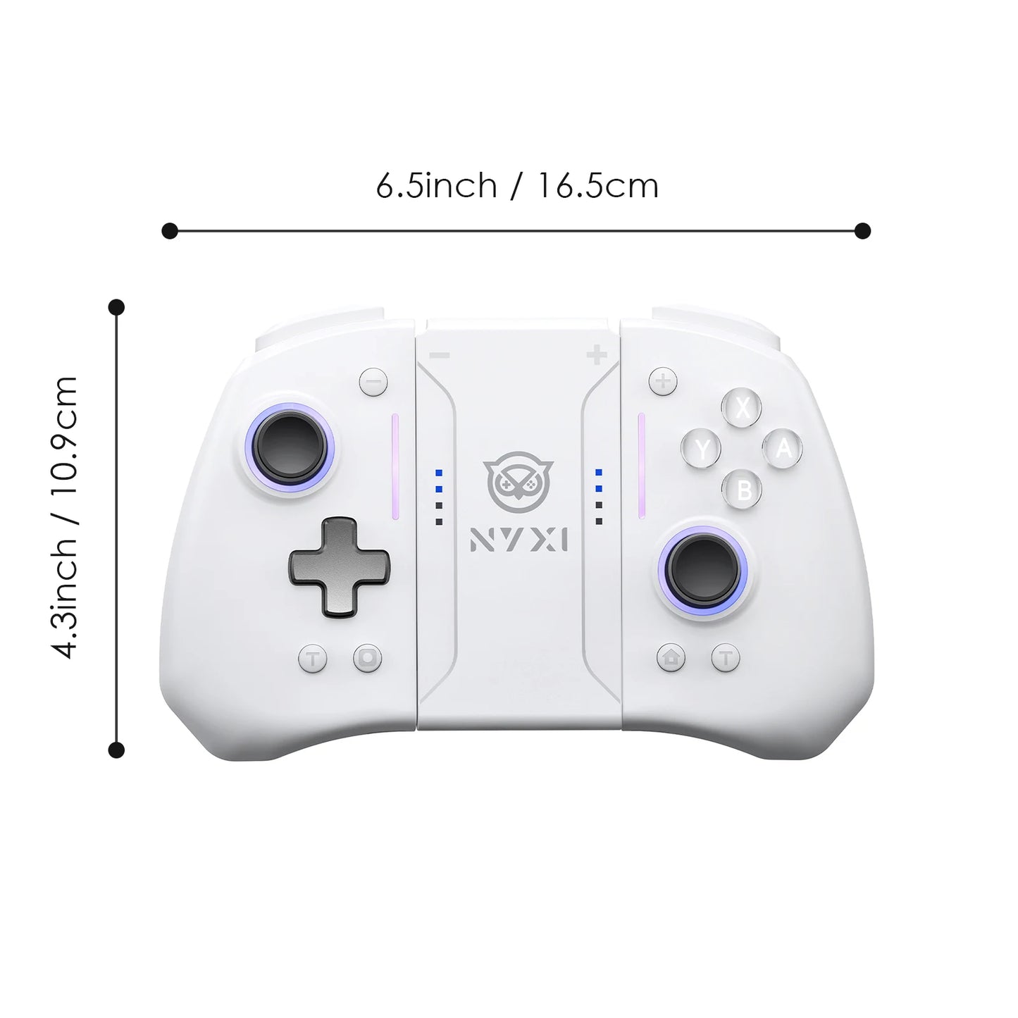 NYXI Hyperion Pro Hall Joystick Wireless Game Controller White Gamepad with RGB Lights for Nintendo Switch PC Controller