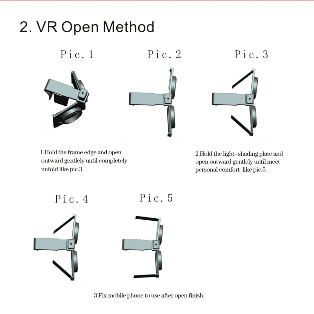 Plastic Virtual Reality VR Glasses Movies Games Nearsighted VR Glasses Kits Foldable Virtual Reality VR Glasses for Mobile Phone