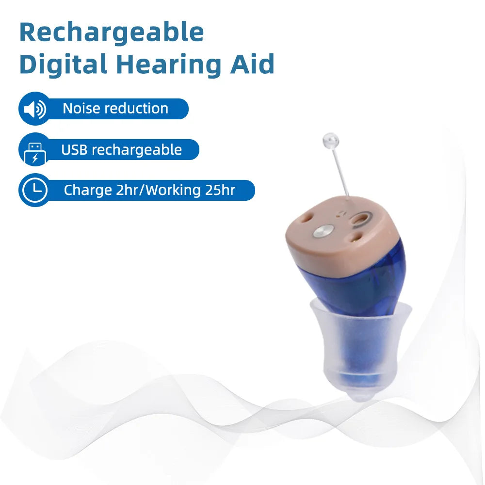 2023 Best Hearing Aids C420 Rechargeable Invisible For Deafness Elderly Adjustable Micro Wireless Hearing Aid Sound Amplifier