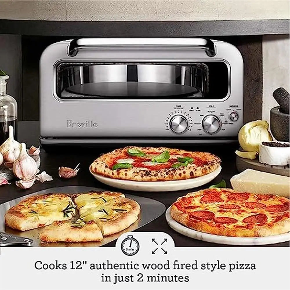 Pizzaiolo Pizza Oven 750°F Wood Fired Style 2 Minute Bake Element IQ Preset Functions Brick Oven Taste Charred Base Leopard