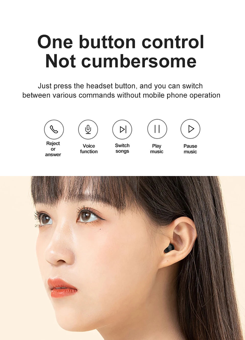 MZYDM Mini Earbuds TWS Wireless Bluetooth Sleep Hidden In Ear Earphones X21S Invisible Sports Waterproof Headphones Built-in Mic