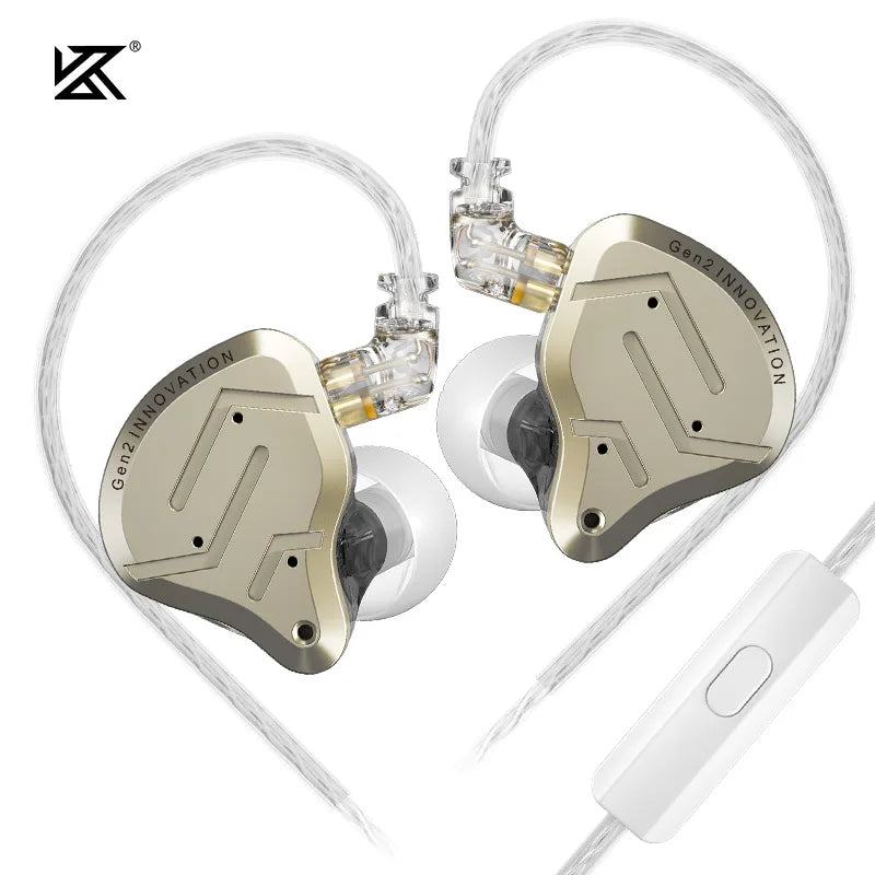 KZ-ZSN Pro 2 In Ear Metal Earphones, HiFi Bass Headphone, Monitor Earbuds, Esporte Headset Cancelamento de Ruído, 1BA + 1DD Tecn