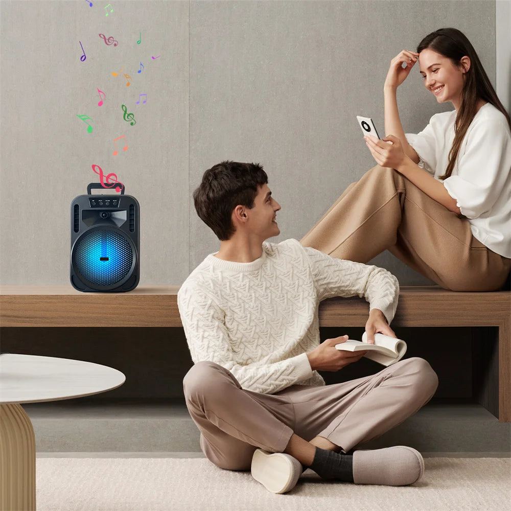 6.5" Portable Bluetooth Speaker Subwoofer Heavy Bass Sound System Party Led Light DJ karaoke Outdoor RechargeableSpeaker