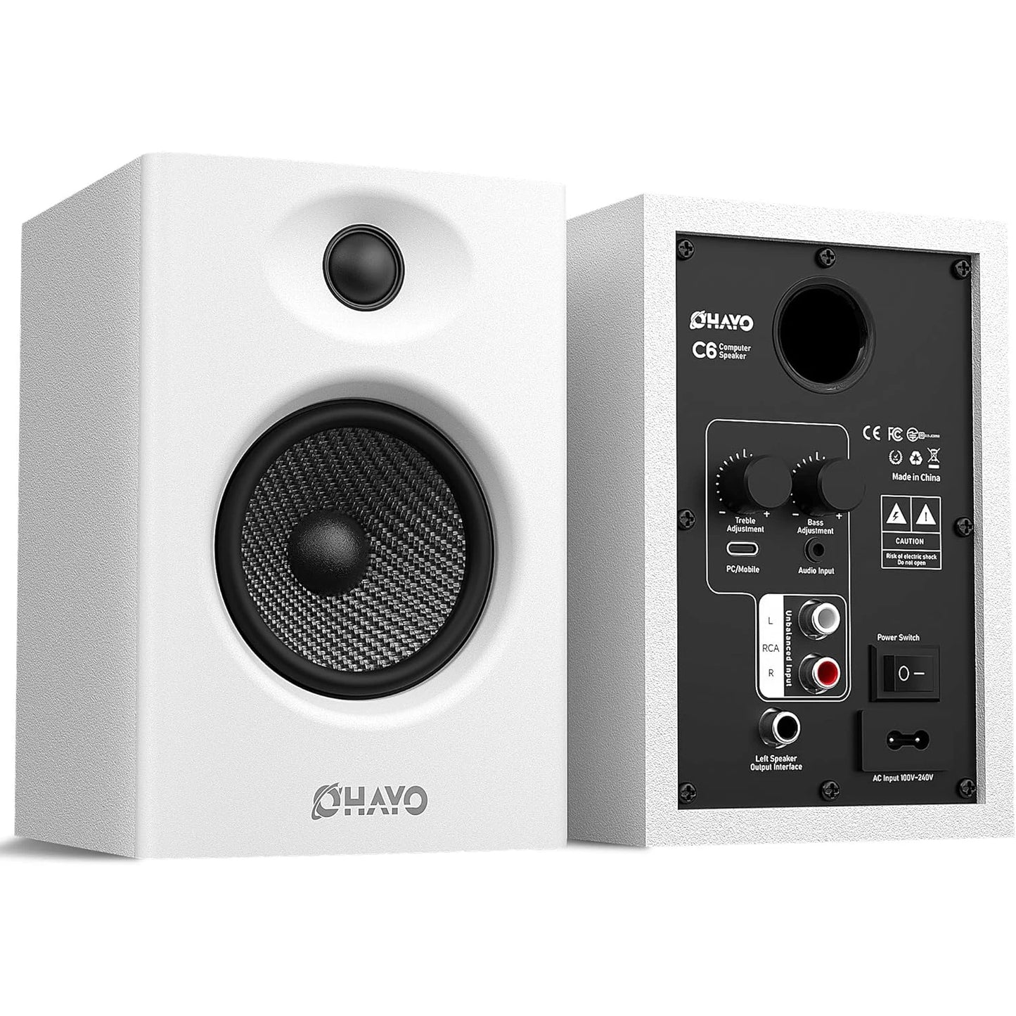 OHAYO 60W Computer Speakers for Gaming and Music, Active Bluetooth 5.3, Stereo 2.0 Speakers for Desktop PC Monitor or Laptop