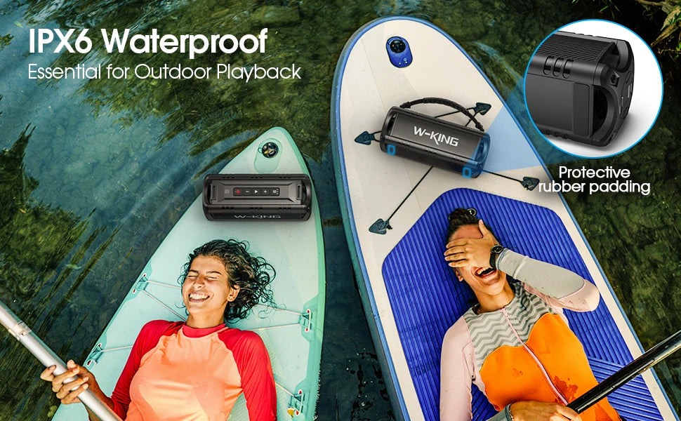 W-KING Bluetooth Speaker, 30W Portable Wireless Loud Speakers, IPX6 Waterproof Outdoor Speaker, 24H Playtime, EQ, AUX, TF Card