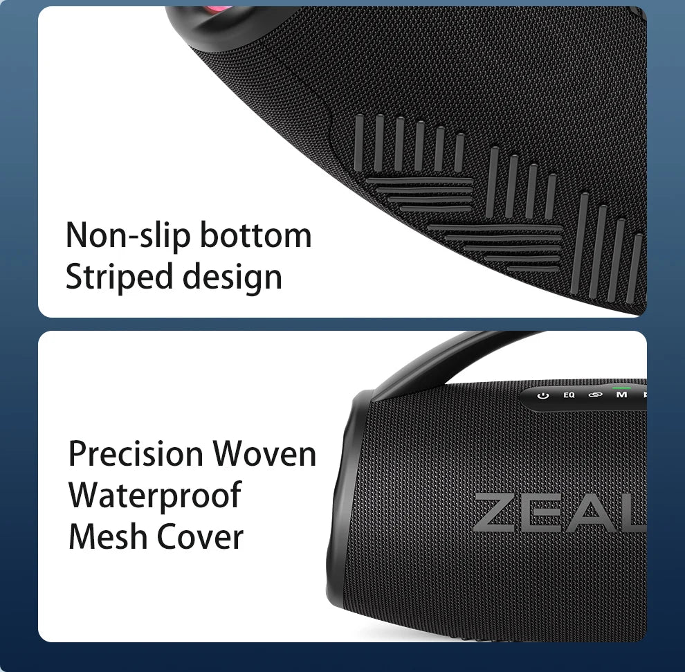 ZEALOT S97 80W Wireless speaker, Outdoor Portable Subwoofer Speaker, Hifi Sound quality,Dual Pairing, Fast Charging,16000mAh.