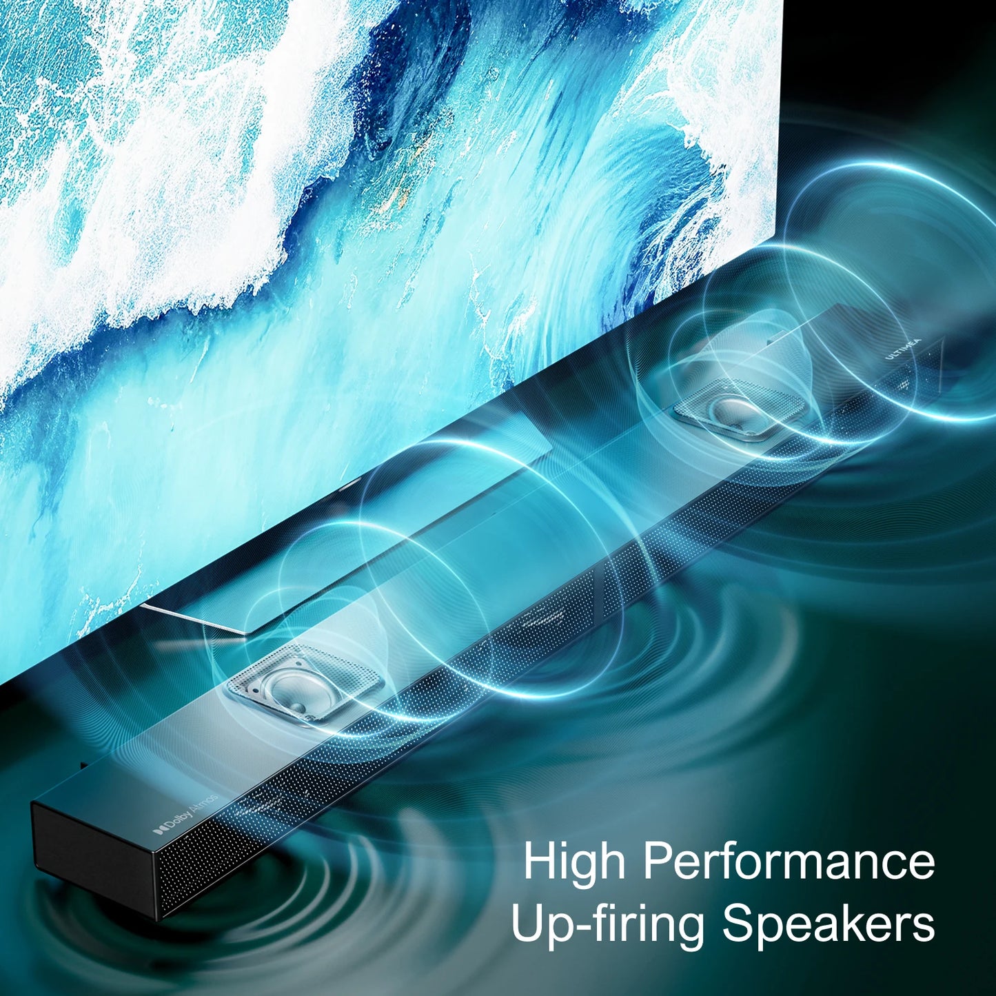 ULTIMEA 5.1.2 Dolby Atmos Soundbar, 360° ASL-Aural Spatial & Localization Technology, 4K HDR Pass-through Bluetooth Home Theater