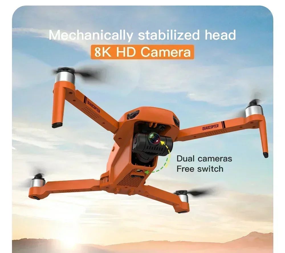 2025 KF102 4K HD GPS Drone with Dual Camera 2-Axis Gimbal Optical Flow WiFi FPV, Foldable Toy for Beginners and Professionals