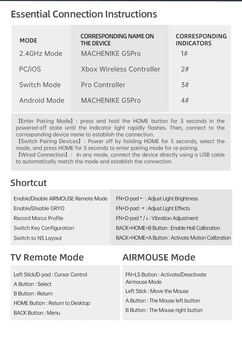 Machenike G5 Pro Gamepad Wireless Hall Trigger&Joystick Mecha-Tactile Buttons Gaming Controller For Switch PC Android IOS