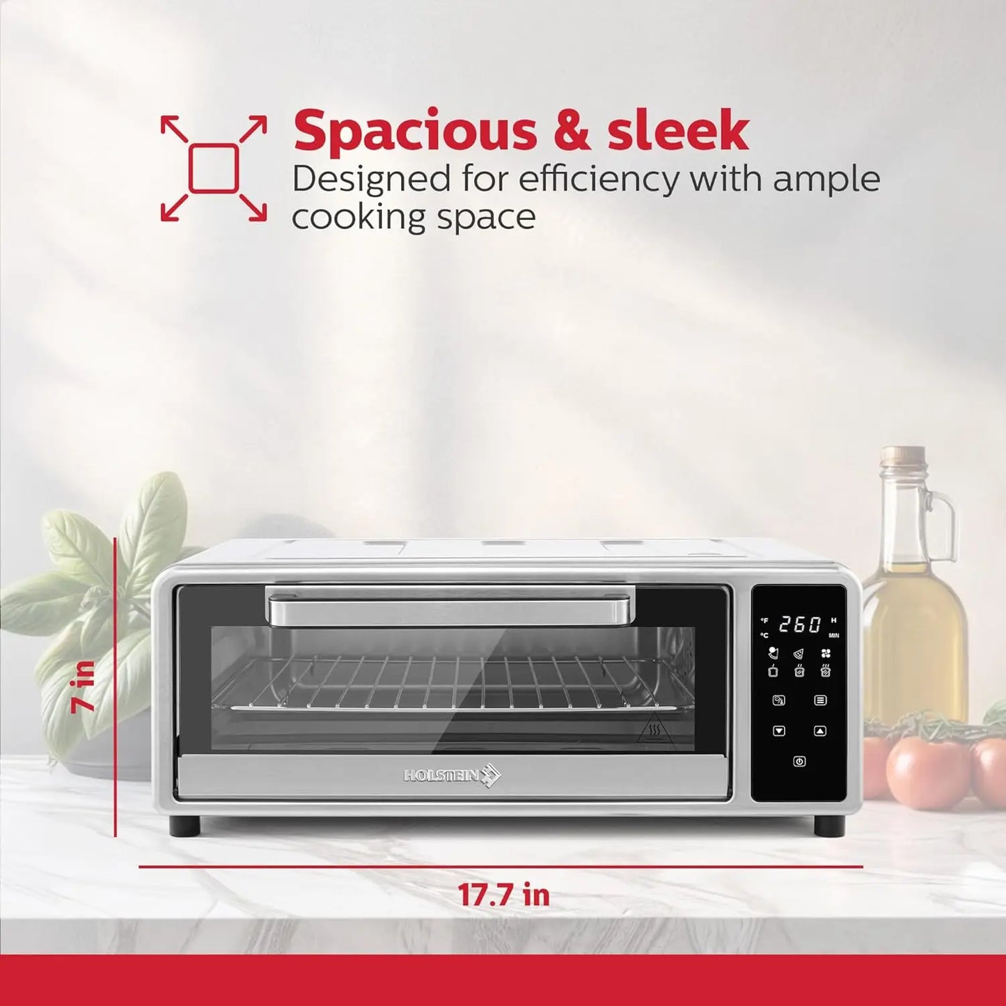 12-Inch Pizza Air Fryer Oven - 600°F Countertop Convection Oven with Hot Air Technology for Baking, Frying & Roasting - Compact,