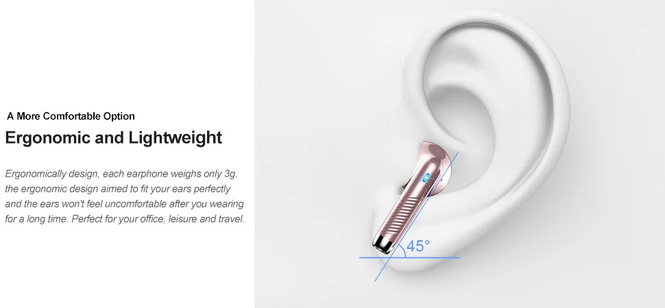 DRSAEC Wireless Earbuds, Bluetooth 5.3 Ear Buds LED Power Display Headphones, in-Ear Noise Cancelling Mic, 40H Playback.