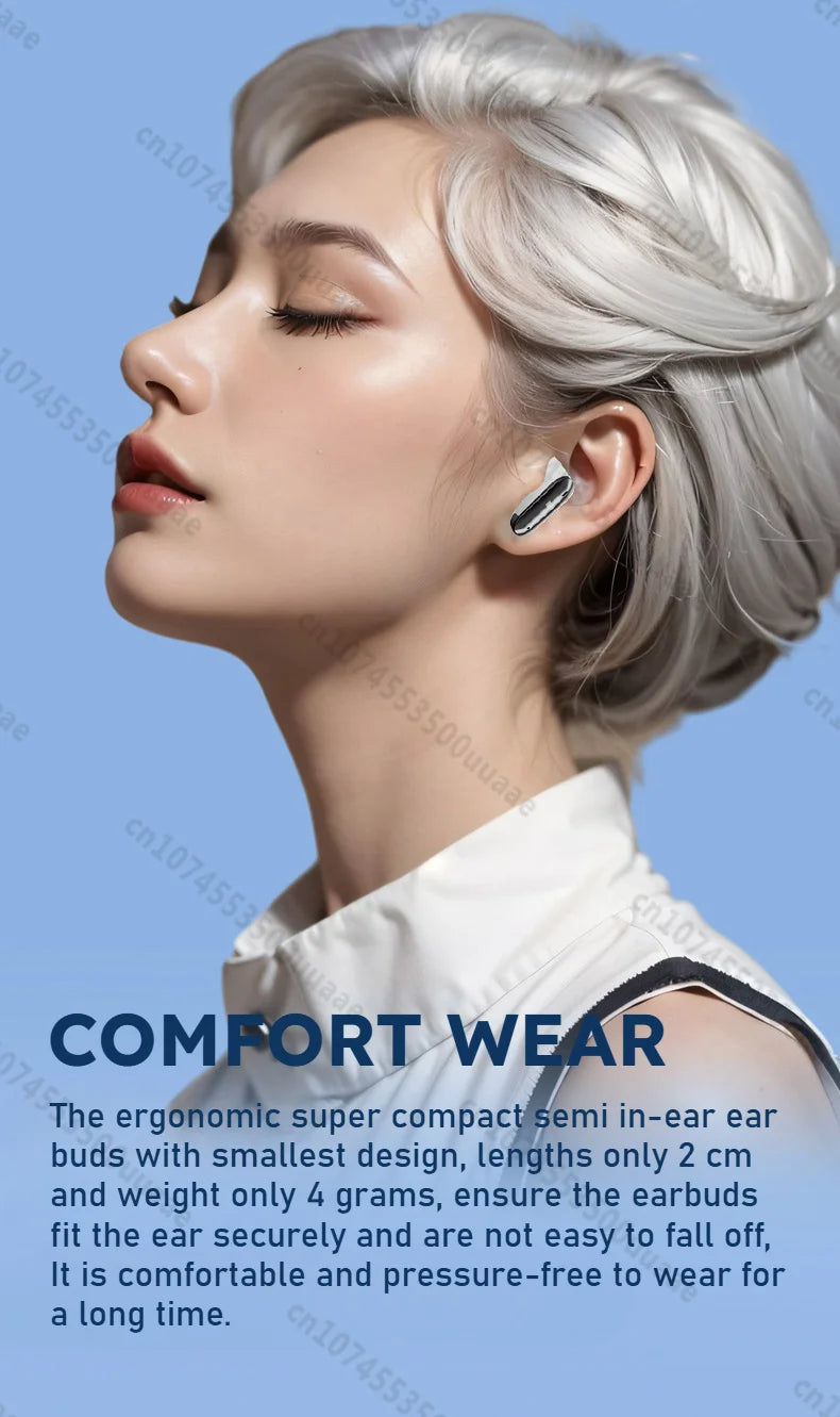 Monster GT19 Ultra Mini Ture Wireless Earbuds Invisible In-Ear Bluetooth 5.3 Earphone IPX5 Waterproof Sports Ear Buds with Mic