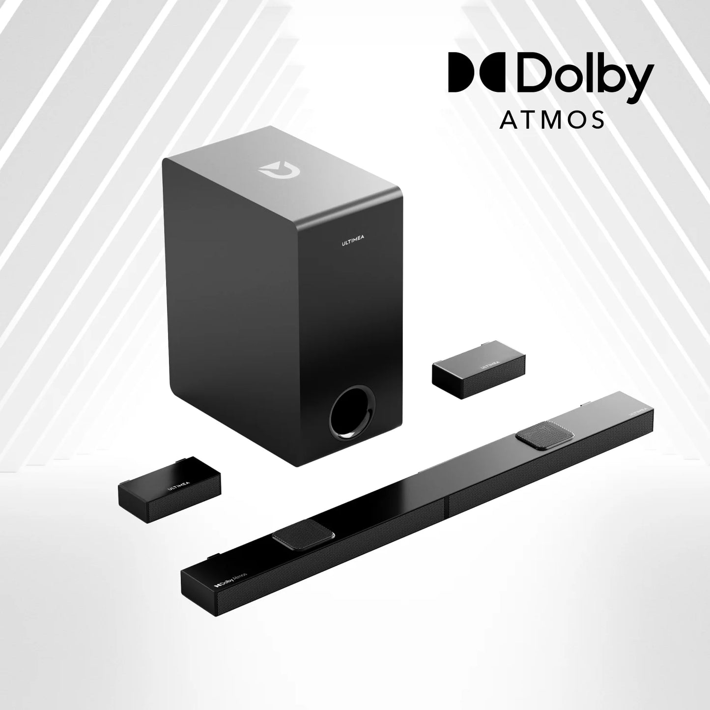ULTIMEA 5.1.2 Dolby Atmos Soundbar, 360° ASL-Aural Spatial & Localization Technology, 4K HDR Pass-through Bluetooth Home Theater