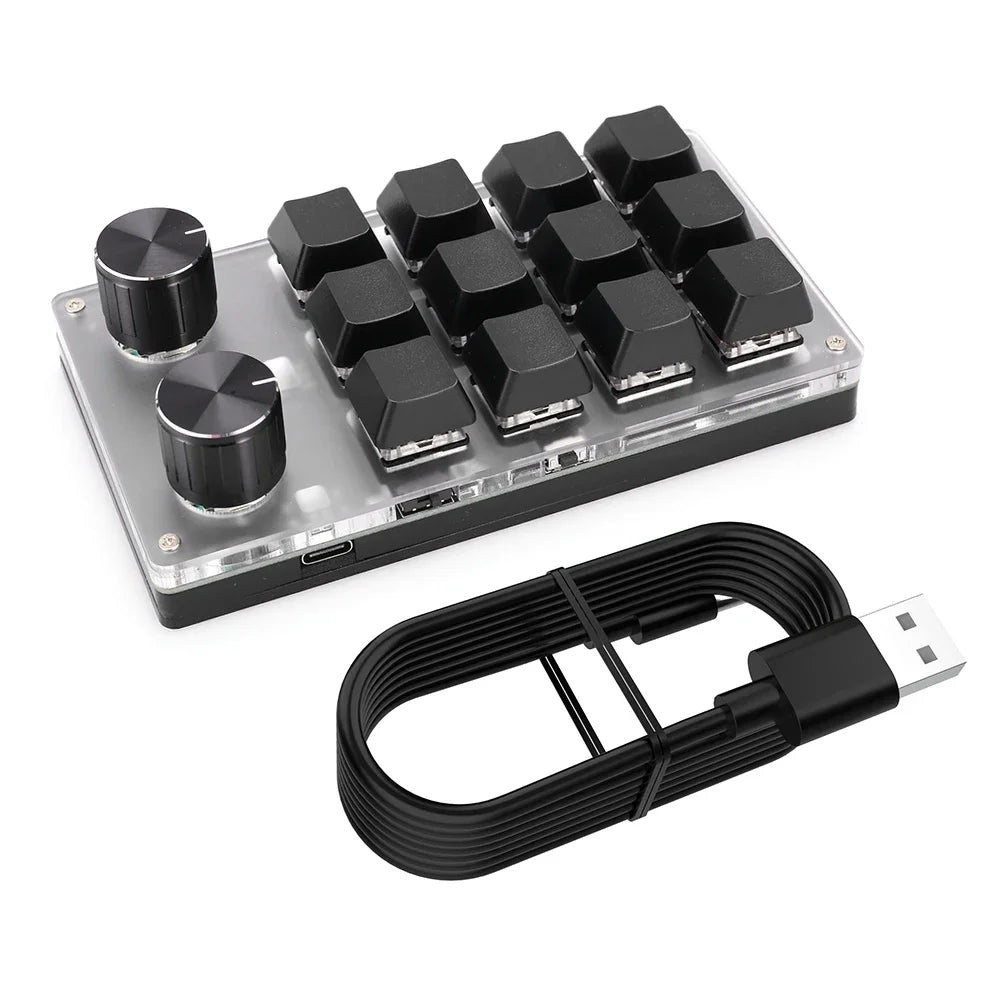 USB Custom Keyboard Volume Button Knob Programming Macro Gaming Hotswap Keypad Mechanical Red Switch Keyboard 3/9/12 Key