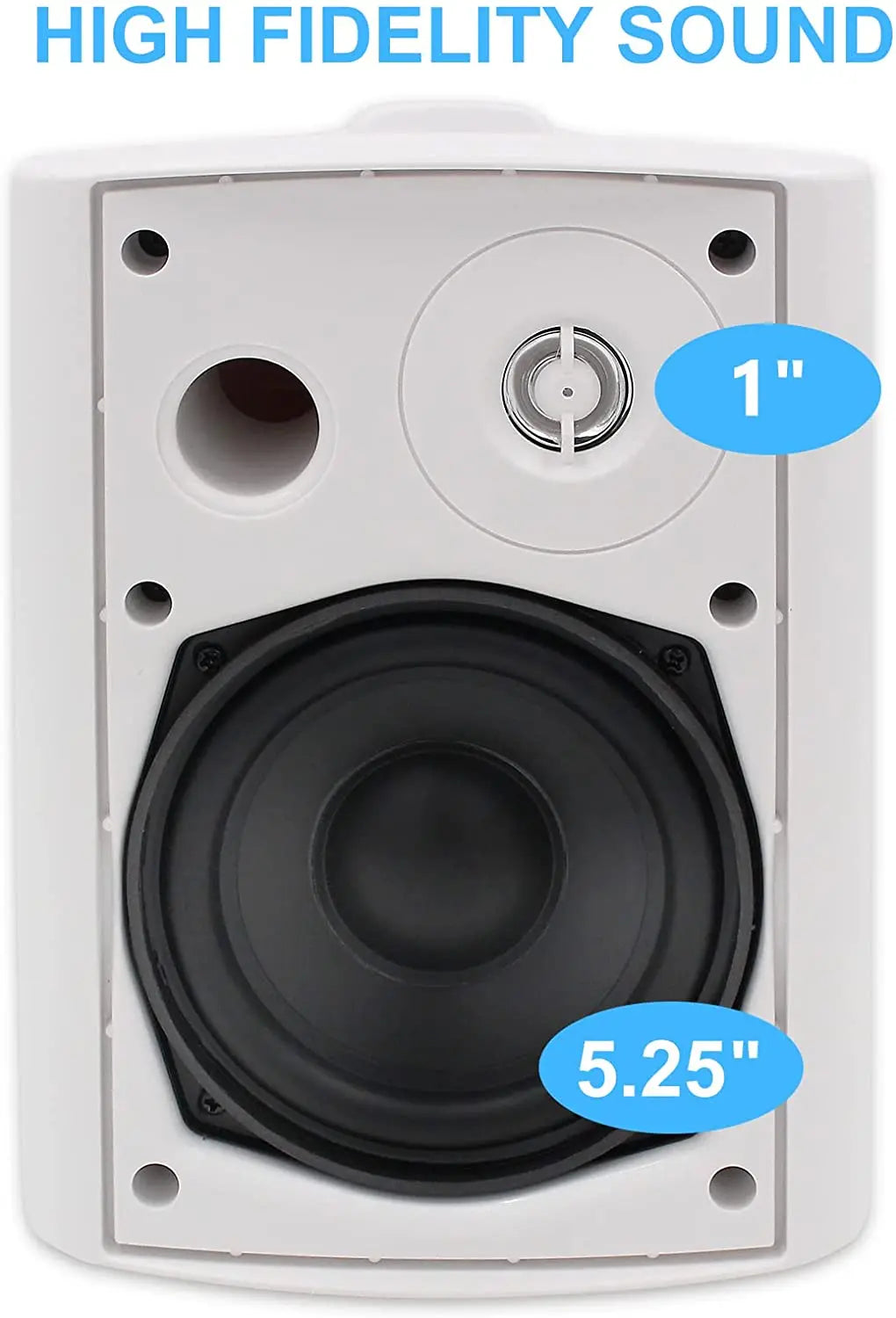 Herdio 4PCS 5.25'' 600W Passive Indoor Outdoor Speakers Wired Waterproof Wall Mount Speakers With Loud Volume Perfect For Patio
