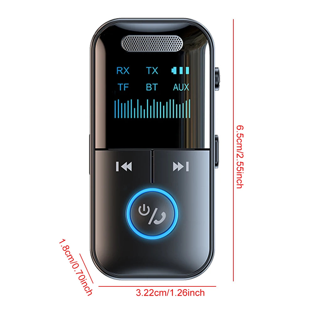 BT 5.4 Receiver Transmitter Wireless Audio 3.5mm Jack Aux Adapter with LED Display BT Adapter for TV/Car/PC/Home Stereo/Speakers