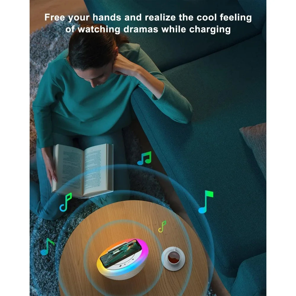 Bluetooth Speaker with Night Light, Wireless Charging, Perfect Teenage Birthday Gift for Tween Girls