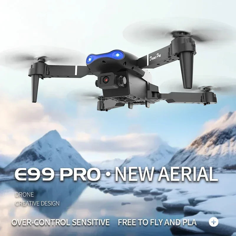 E99Pro 4K FPV Drone 2025 Newest 1080P HD Camera WiFi Live Video Foldable RC Quadcopter Altitude Hold Headless Mode Easy to Fly