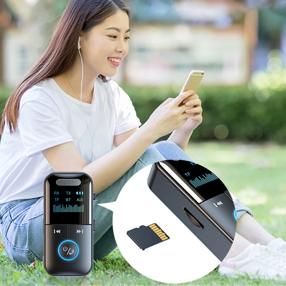 BT 5.4 Receiver Transmitter Wireless Audio 3.5mm Jack Aux Adapter with LED Display BT Adapter for TV/Car/PC/Home Stereo/Speakers