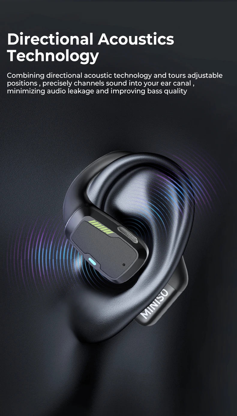 MINISO M98 True Wireless Open Ear Earbuds Bluetooth 5.4ears,13mm Dynamic Driver OWS ears heads Gaming Headset Super Long Endur