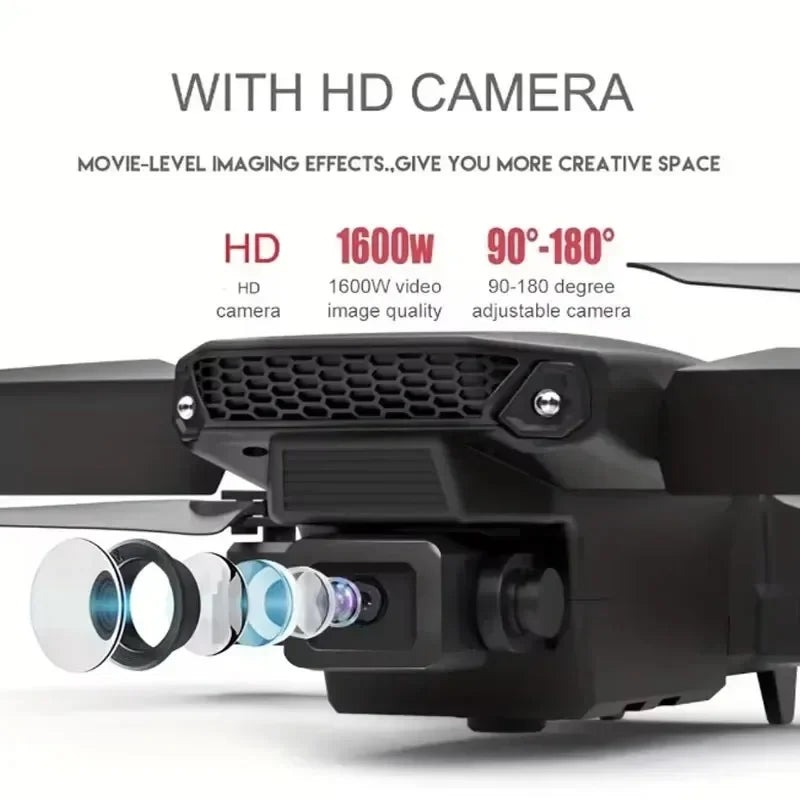 E88Pro 4K FPV Drone 1080P HD Camera Portable Foldable Design Stable Height Hold Best Christmas Gift Professional RC Aircraft
