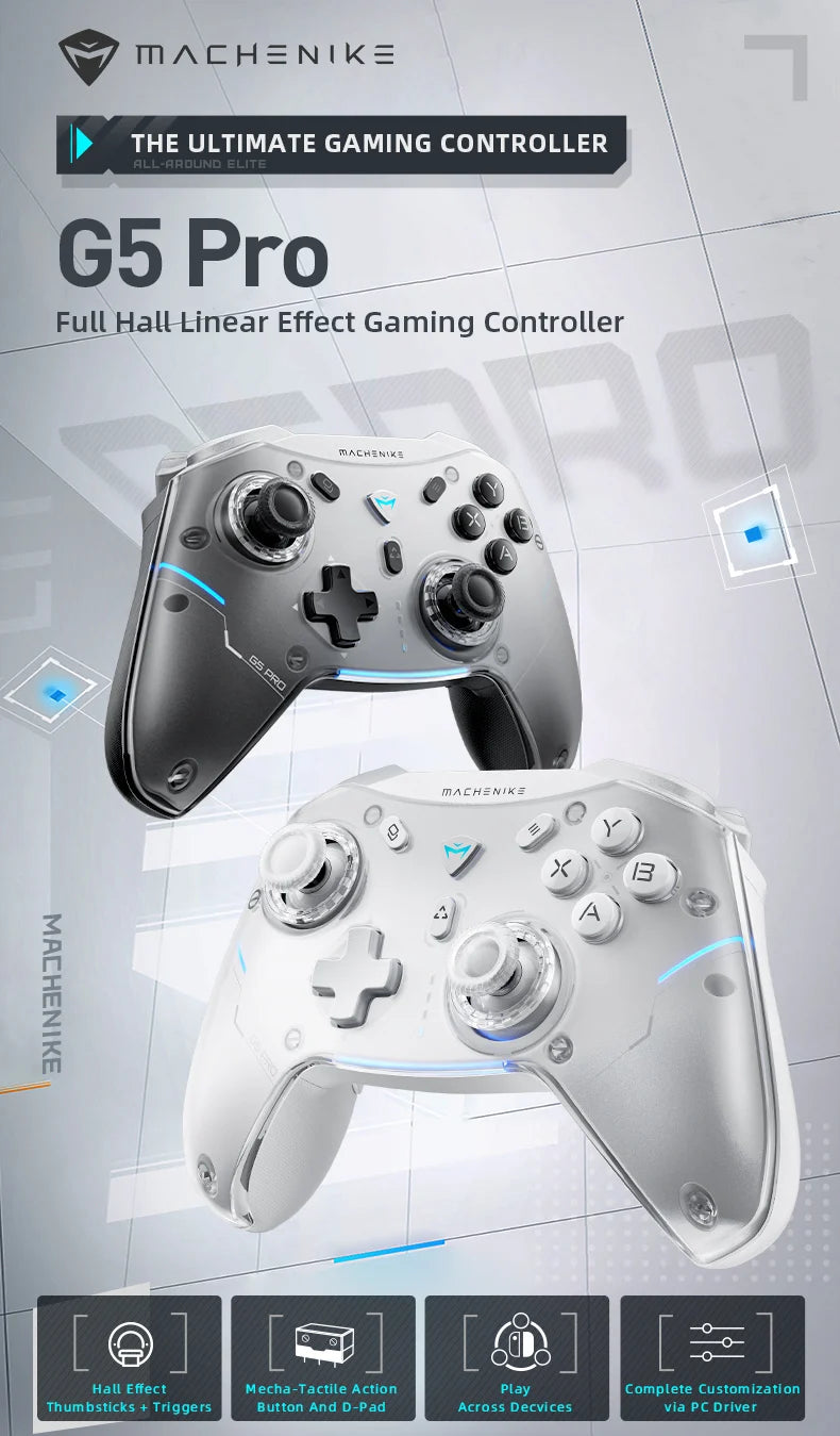 Machenike G5 Pro Gamepad Wireless Hall Trigger&Joystick Mecha-Tactile Buttons Gaming Controller For Switch PC Android IOS